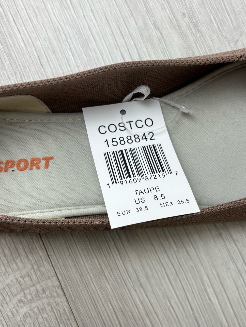 NWT JSport Doreen Knit Ballet Flats Size 8.5 Taupe Comfort Slip On Shoes - Picture 5 of 6
